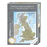 Close Up United Kingdom UK Puzzle 1000 pieces - Great Britain, England- 97 x 69 cm Premium Map 2021 - MAPS IN MINUTES