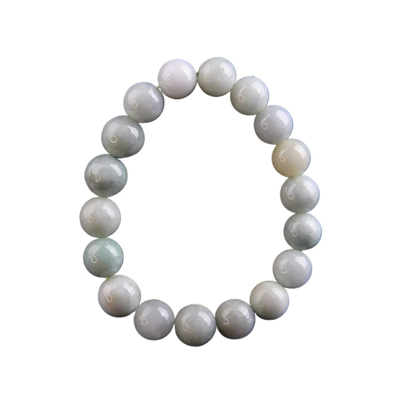Nzpost Women's B 10Mm Good Luck Bracelet, Lucky Wu Lou Charm Emerald Balance Bracelet Jadeite Beaded Bangle Vacation Jewe