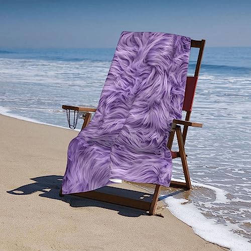Serviettes de bain violettes 81x132 cm en microfibres - 5
