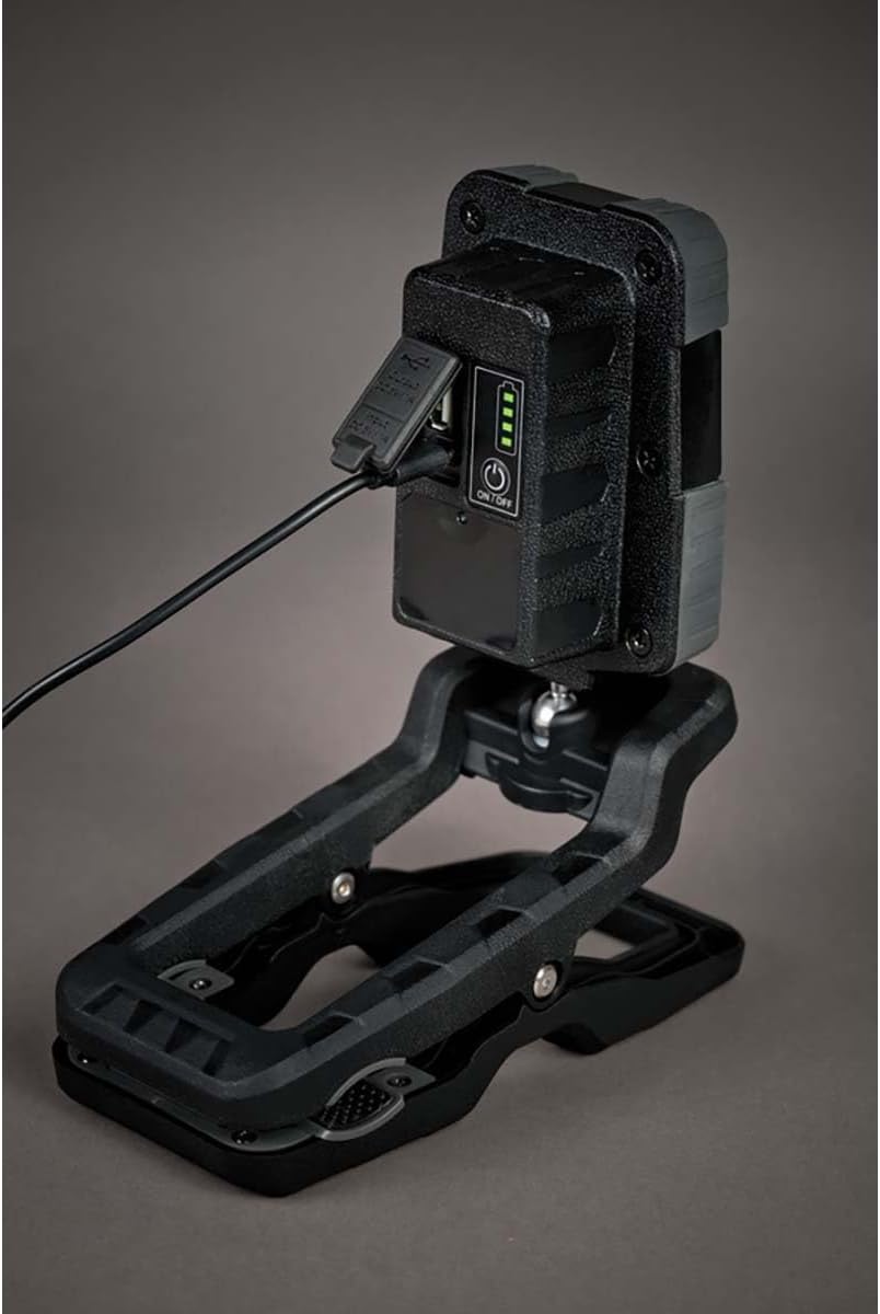 Brennenstuhl CL 1050 MA Rechargeable Adjustable LED Clamp Light (10W, 950lm, IP65, Rechargeable LED Construction Light with Clamp and Articulated Ball Head, USB, External Battery Function)