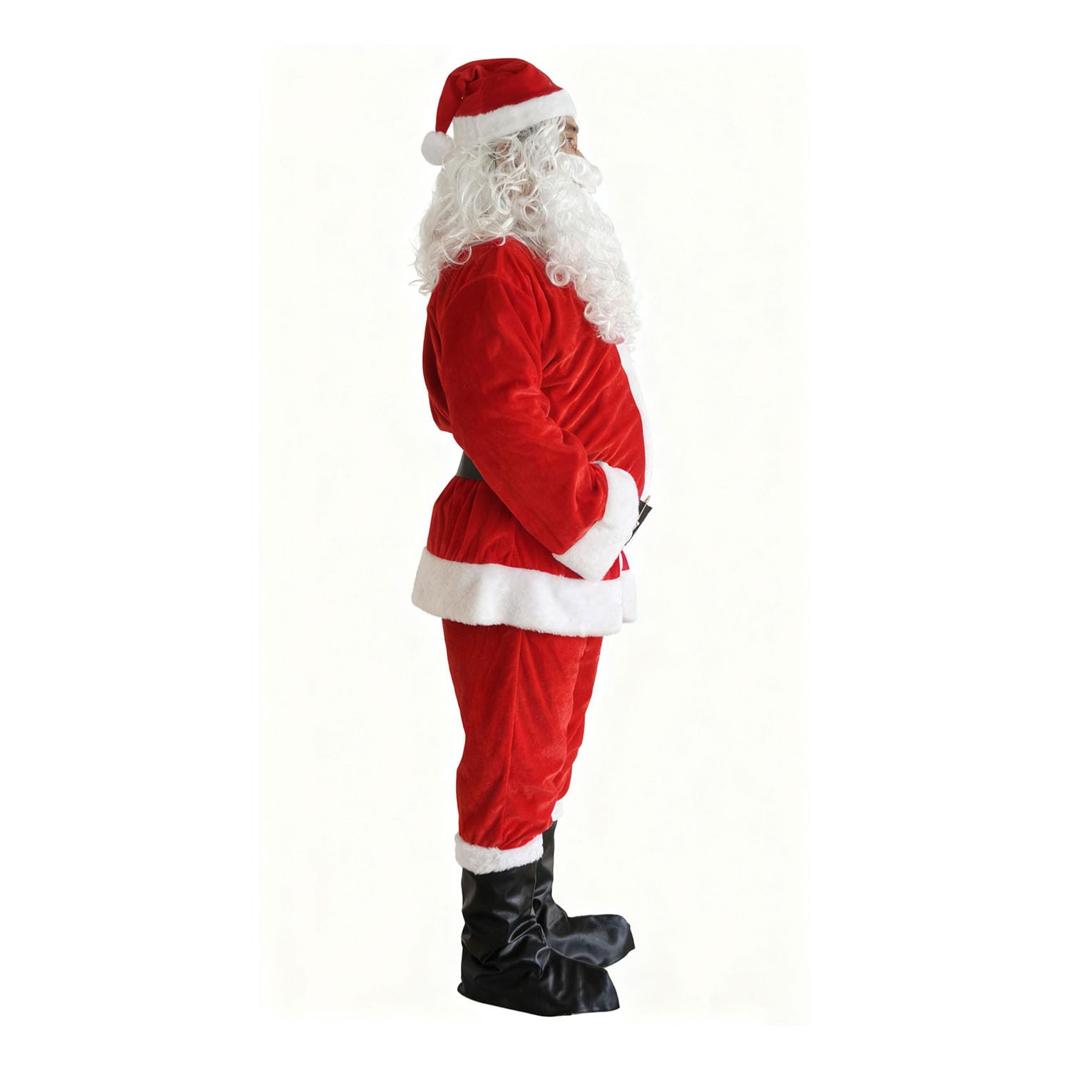 Costume de Père Noël pour Hommes Complet de Déguisement Vêtement de Père Noël Adulte(XL)