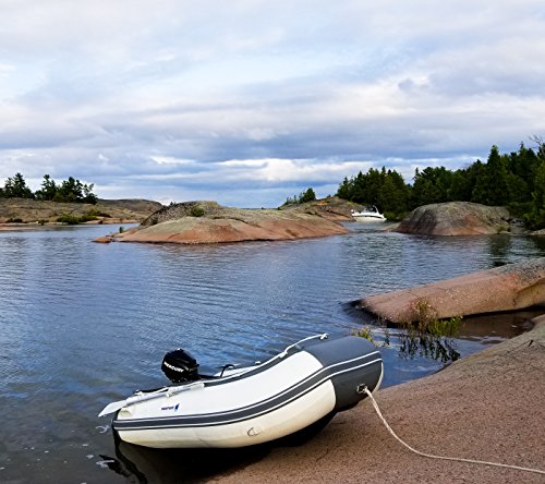Newport Vessels 10ft 6in Inflatable Dinghy Boat Transom Sport Tender – 5 Person – 15HP USCG Rated, White/Gray - Image 6