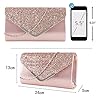 MEGAUK Damen Clutch Glitzer Elegant Abendtasche Glänzend Handtasche Envelope Tasche Strass Unterarmtasche mit Kette für Hochzeit Wedding Prom Party (Mode Rosa) #1