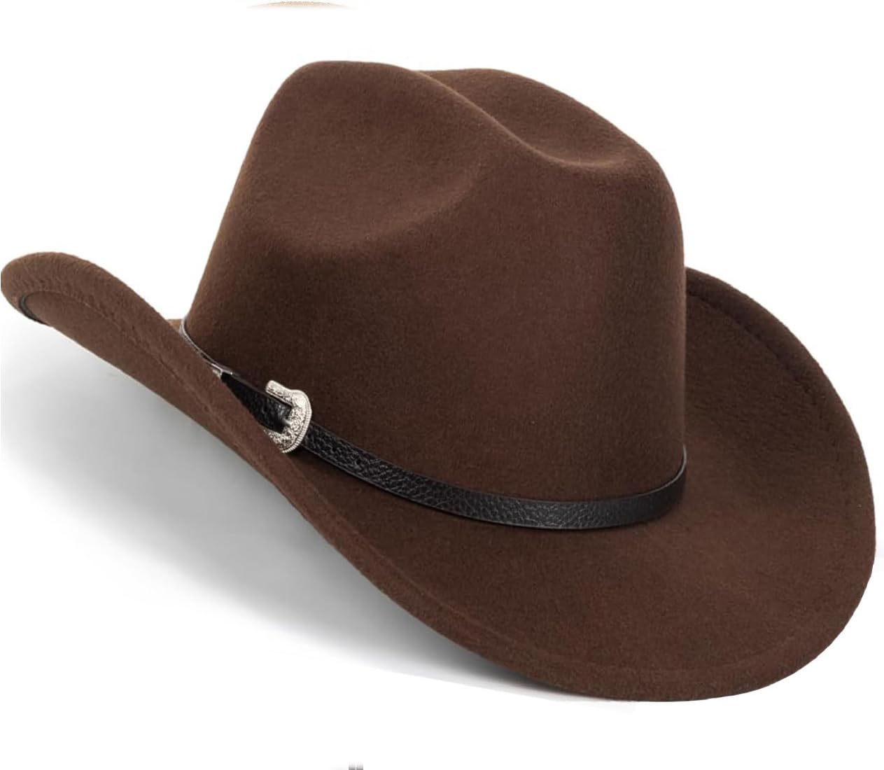 Khaki Cowboyhut Damen Herren - Western Wildleder Look Mit Schädel Band