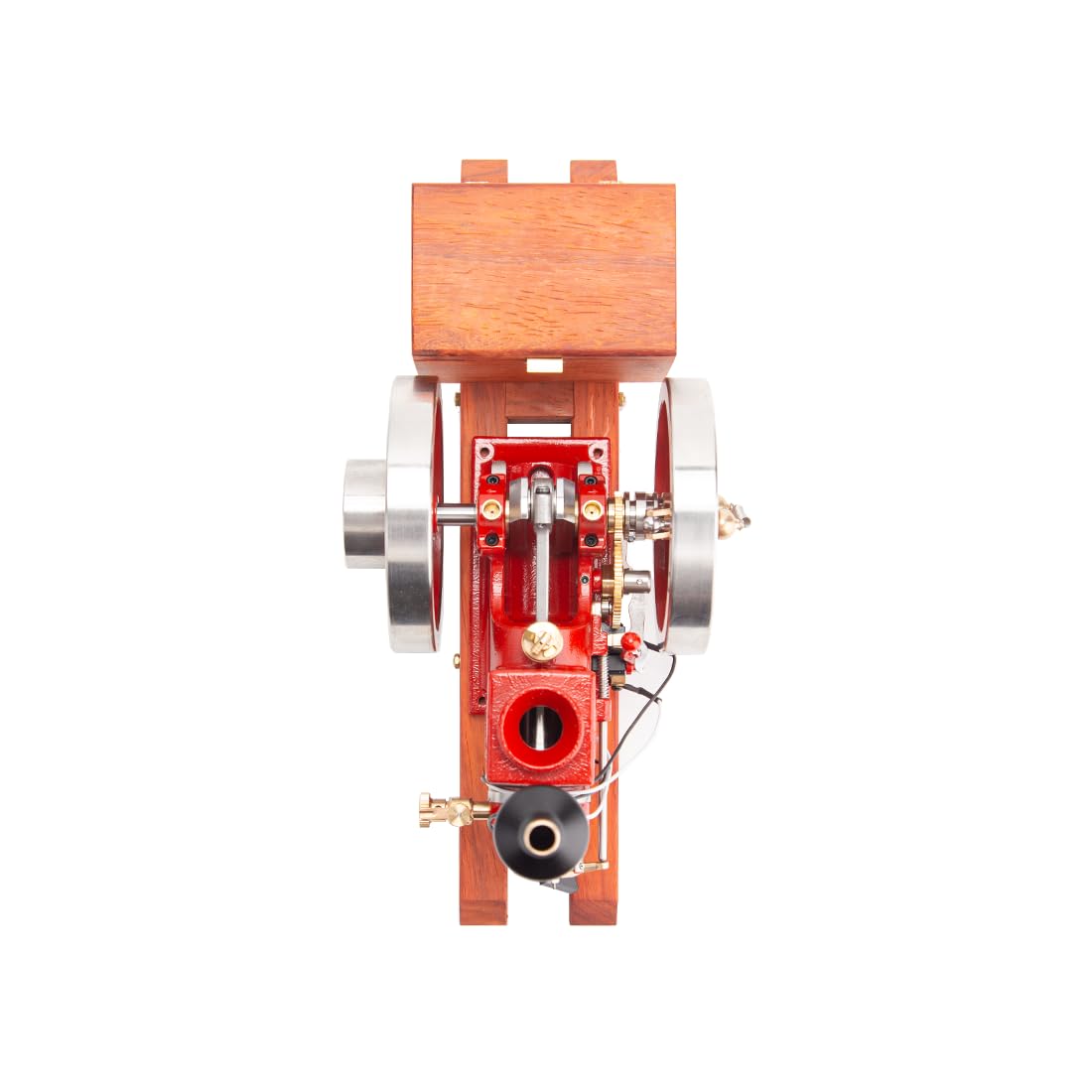 BuildCubes ENGINE HM-01 Hit and Miss Kit de Modèle de Moteur à Eessence, 7cc Horizontal Stationnaire 4-Temps Métal Moteur à Combustion Interne avec Levier de Vitesse Haute/Basse, Cadeau -KIT