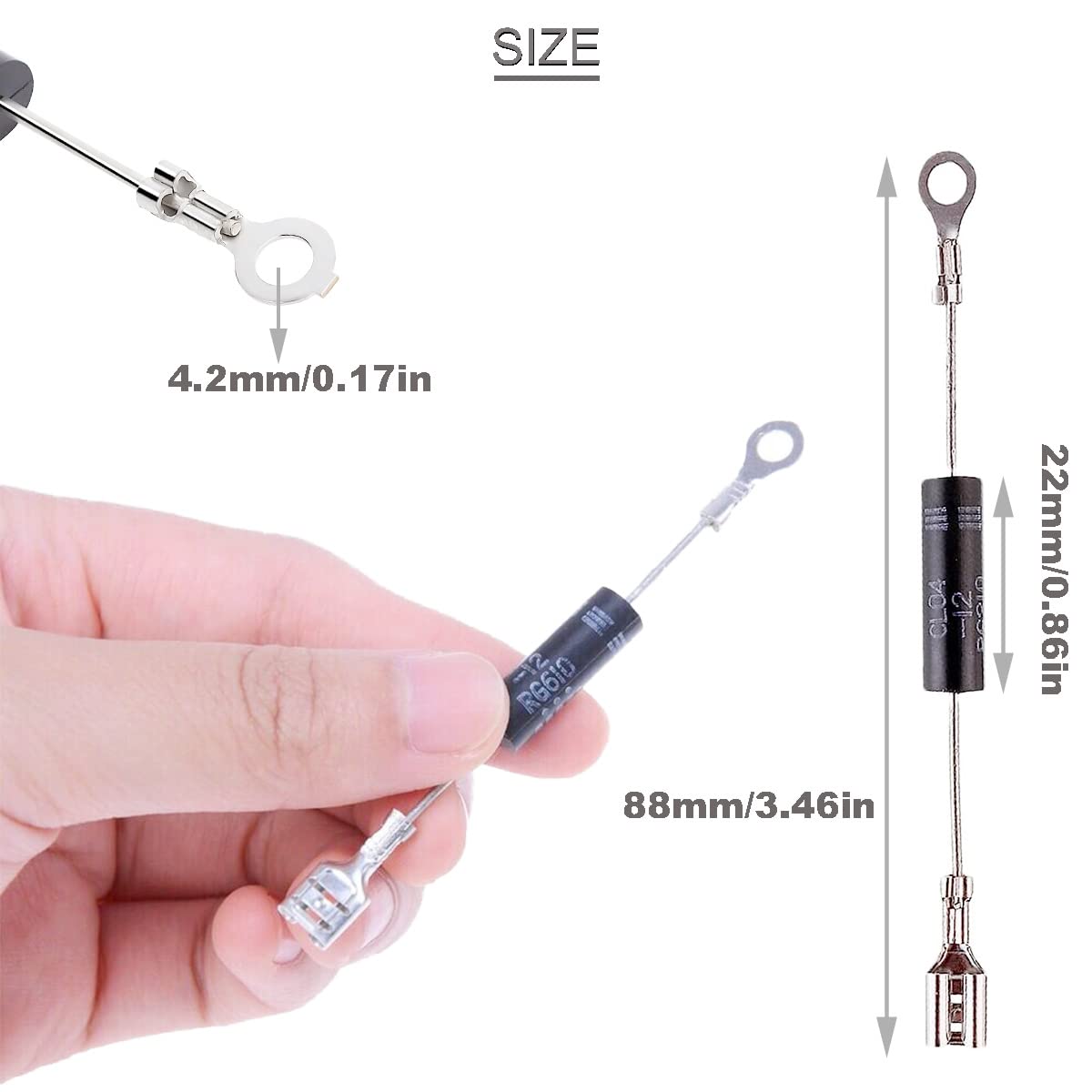 High Voltage Diode For Microwave - Replaces WB27X10037, PS239148 (GE, Hotpoint Models)
