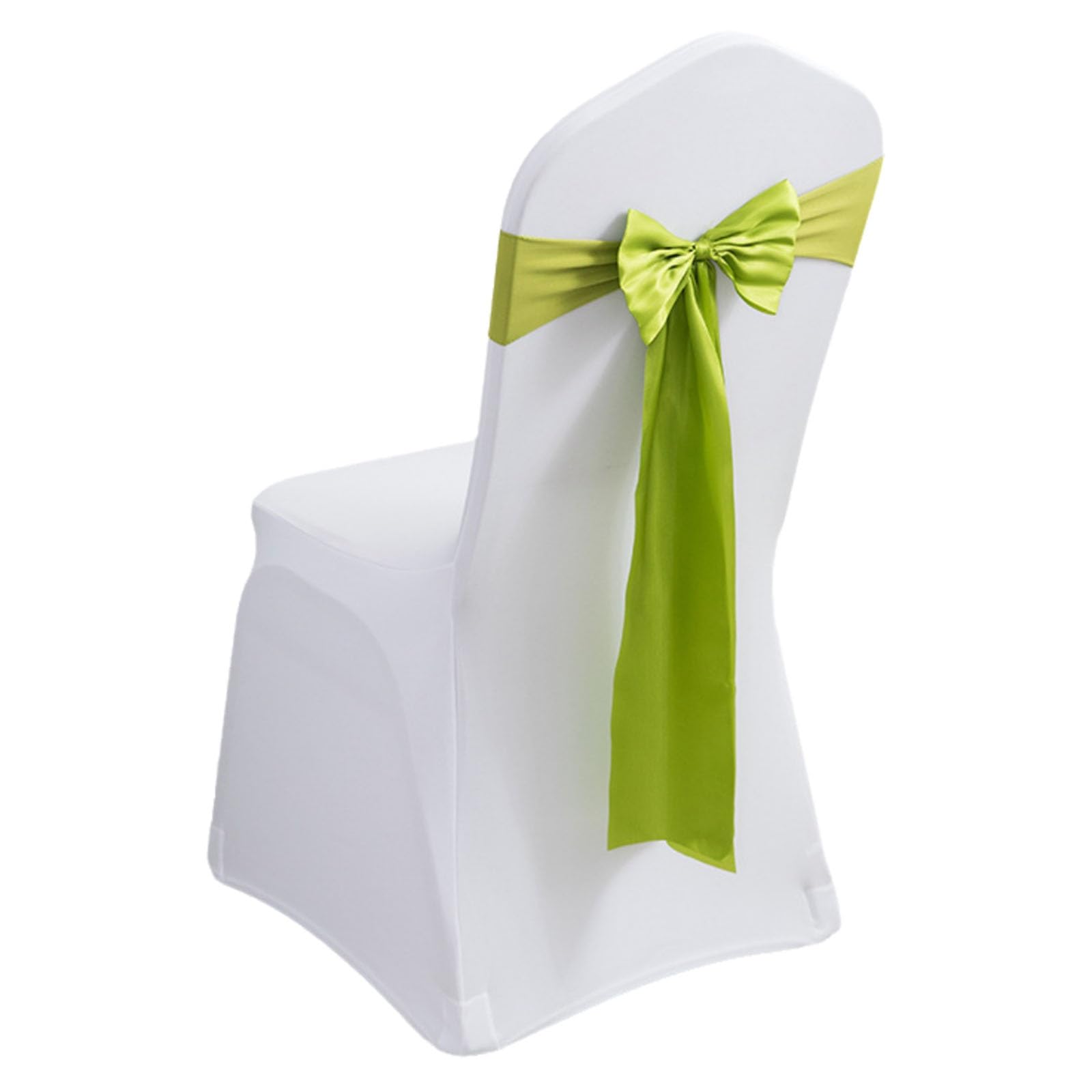 Stretch Chair Sashes, Chair Bows No Need Tied, Polyester Chair Bands, Sashes for Chair Covers for Hotel Wedding Reception Birthday Party Ceremony Decor(Light Green,20PCS)