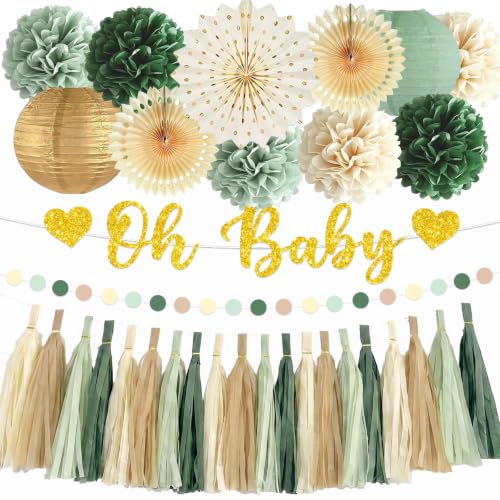 Afritee Babyparty Deko Salbeigrün Baby