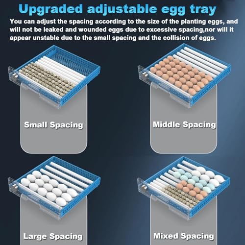 Cashwise Automatic Egg Incubator, Digital Hatching Eggs with Fully Automatic Turner, Poultry Hatching Machine with Humidity Control, for Hatching Chicken Duck Quail Bird Eggs,256Eggs