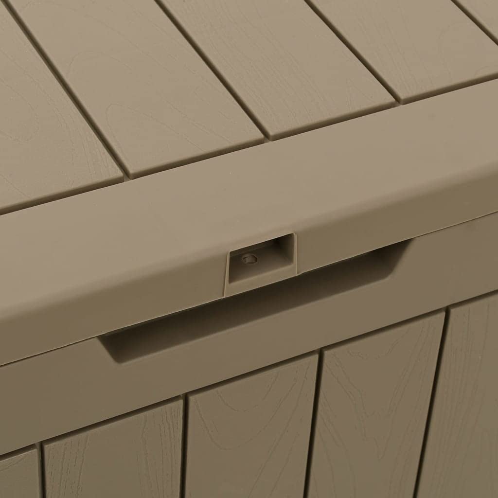 Contenitore da giardino grigio, 55,5 x 43 x 53 cm, in polipropilene, 118 l, con coperchio pieghevole e maniglie laterali, per balcone, giardino, terrazza, esterni