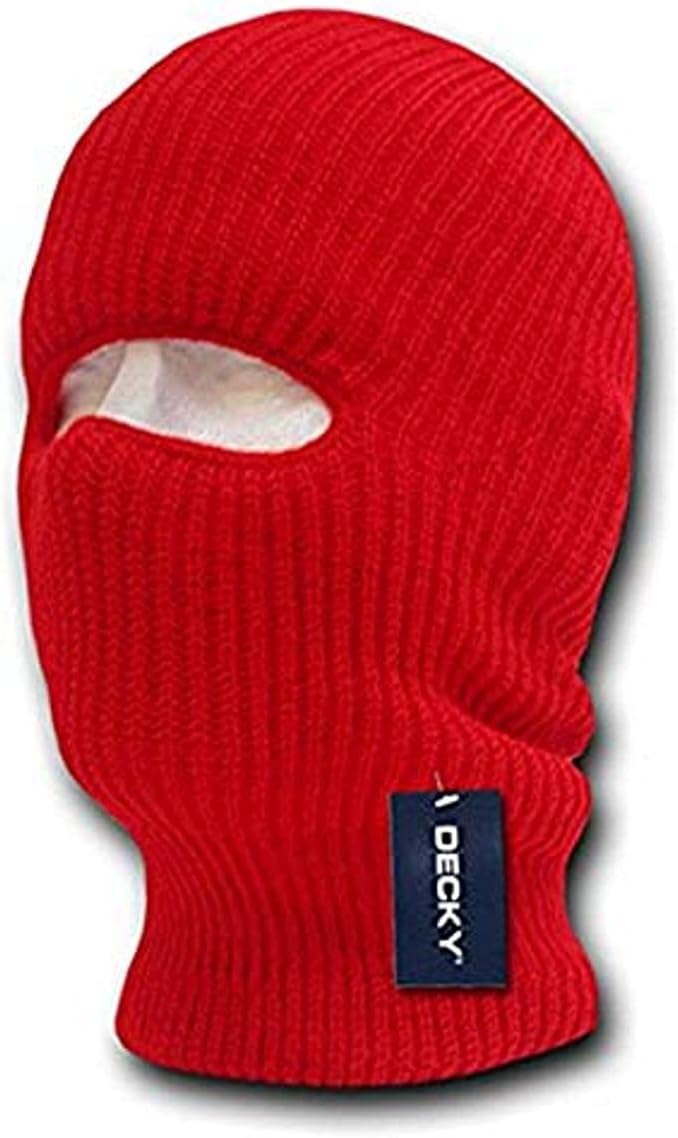 DECKY Face Mask 1 Hole Beanie Red