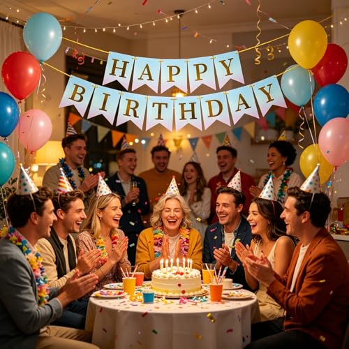 Image of Happy Birthday Banner Birthday Party Supplies (Blue 4)