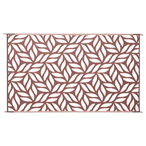 Stylish Camping 255087 5-feet by 8-feet Reversible Mat, Plastic Straw Rug, Large Floor Mat for Outdoors, RV, Patio, Backyard, Picnic, Beach, Camping - Leaf Mat (Brown/White) - Image 4