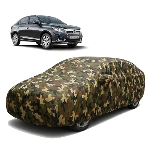 Image of Sulfar 100% Waterproof Car Body Cover for Honda Amaze - Triple-Stitched Dustproof UV, Heat & Rain Protection with Mirror Pockets, Full-Bottom Elastic & Free Storage Bag - All-Weather Indoor Outdoor (A