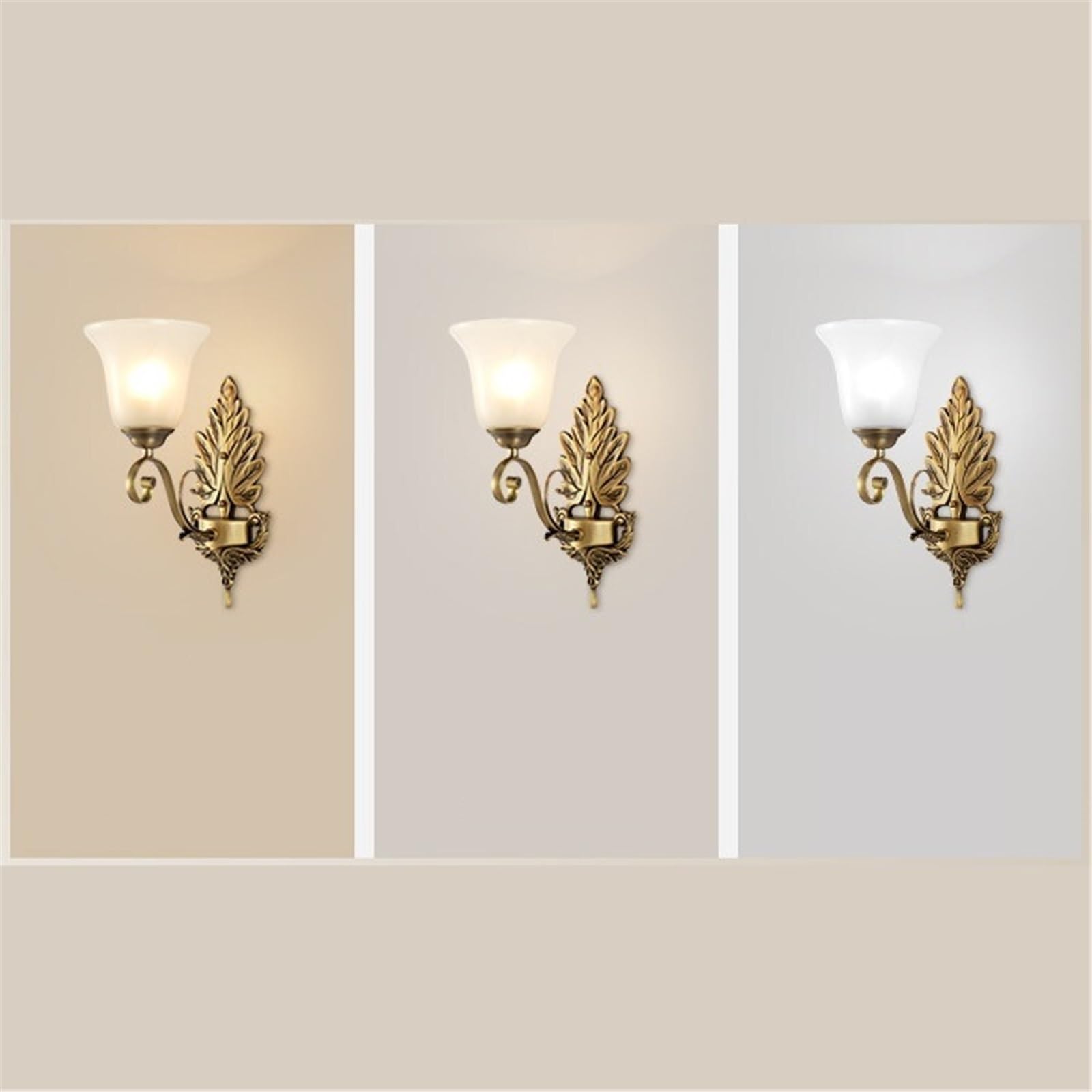 Lámpara de Pared Decorativa de Cobre con Pantalla de Cristal