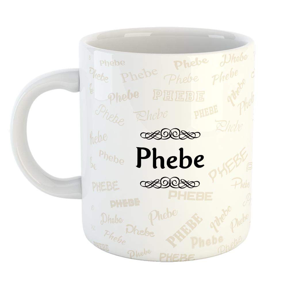 FurnishFantasy Ceramic Coffee Mug - Best Personalised Gift for Happy Birthday, Color - White, Name - Phebe