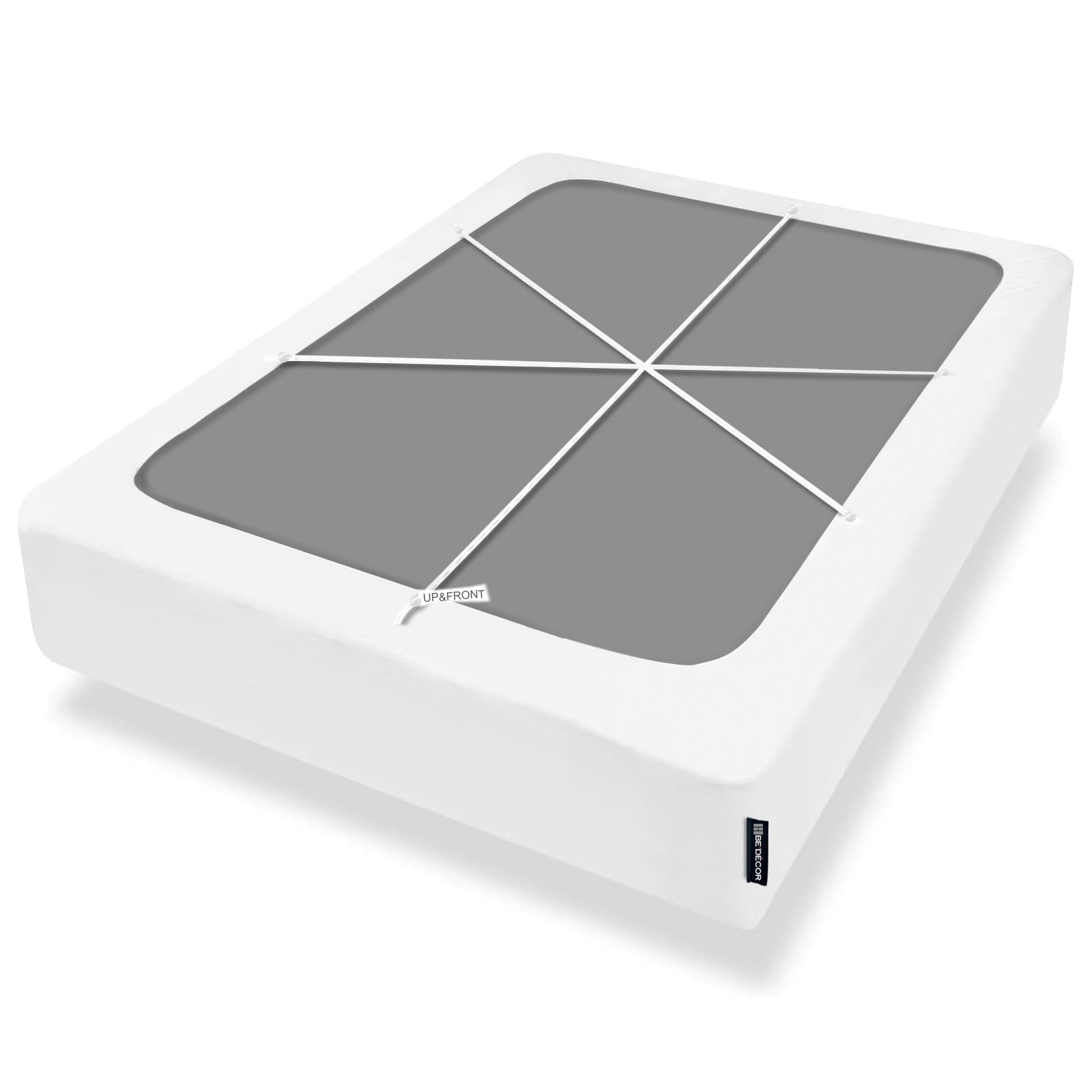 4-9 Inches Box Spring Cover Full Size White with Stretchy Jersey Fabric Bed Frame Cover Wrap Around 4 Sides Elastic Bed Skirt Alternative Boxspring Cover Full/Full XL