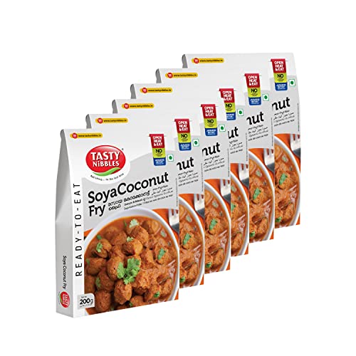 Image of Tasty Nibbles Ready to Eat SOYA Coconut Fry 200g [Pack of 6] | Open Heat & Eat | No Food Additives Added | Japanese Retort Technology
