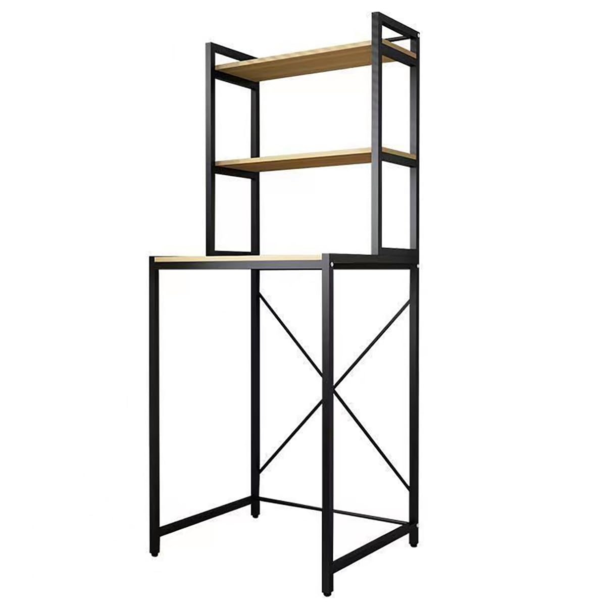 Étagère de rangement blanche pour toilettes avec niveaux modulables en hauteur