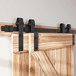 HOCONNIE 5FT/152cm Kit de Puerta de Granero Herrajes para Puertas de Granero para Puerta Doble Coincide