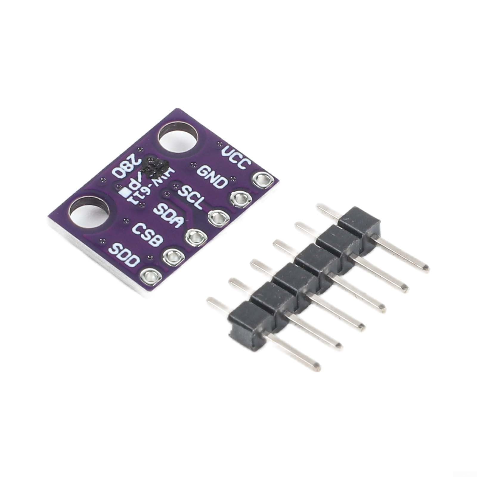 Módulo de sensor digital de temperatura, humedad y presión, para BME280 I2C para interfaz SPI, rango de -40 a 85C, compacto de 13 x 10 mm para electrónica de bricolaje, paquete de 5 (3.3 V)