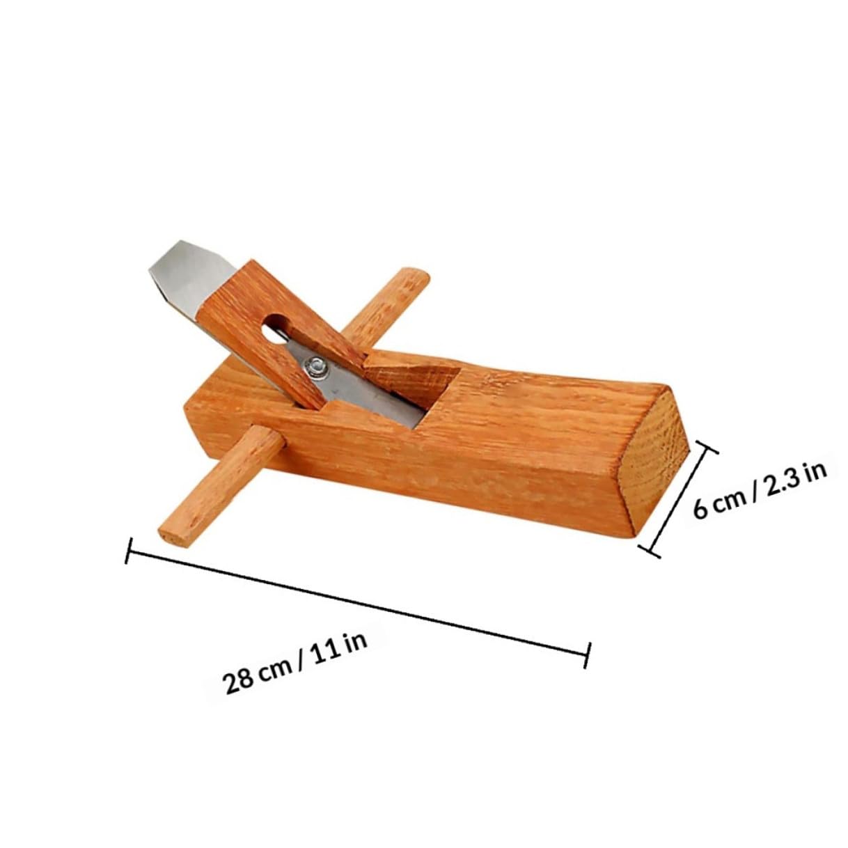 Cepillo de Mano para Carpintería Doméstica, Acero y Madera