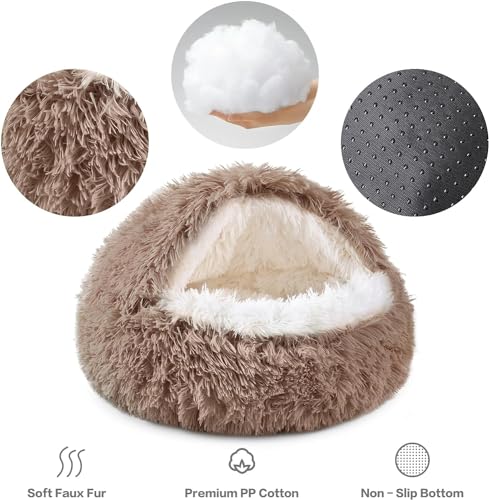 SHJOEE Flauschig Hundebett Muschelform Katzenbett Warm Tierbett Haustierbett Waschbar Hundesofa Katzensofa Plüsch Hundekorb Katzenkorb Weich Hundekissen Katzenkissen Gemütlich Hunde Katzen Schlafplatz