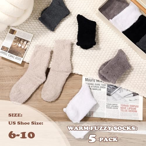 Image of Premillow Fuzzy Socks for Women, Winter Warm & Cozy Fluffy Socks Womens Ultra Soft Sleeping Slipper Sock for Women Gifts