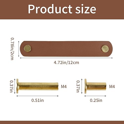 Miniatura 6 de Tiradores de cuero para cajones, 6 tiradores de tocador de 4.7 pulgadas, tiradores suaves de tocador para habitación, cocina, baño, soportes de