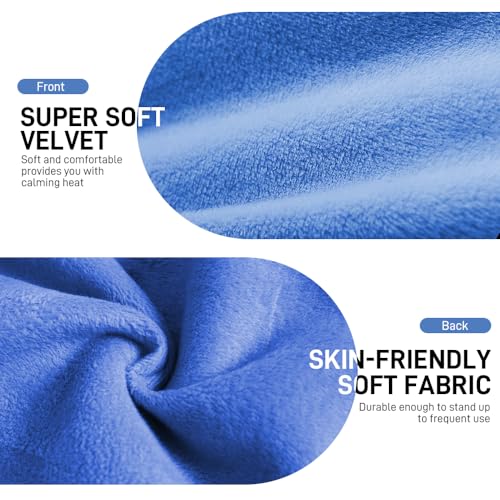 Image of Microwave Heating Pad for Pain Relief, 8 x 18 Blue | Moist Heat Pads for Neck, Shoulder, Back, Knee, Period Cramps, Rice Heat Pack Hot Compress, Reusable & Portable