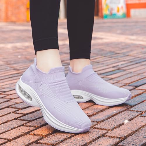 Doussprt 023 Womens Walking Shoes Sock Casual Ladies Fashion Sneakers Comfortable Slip thumb #6