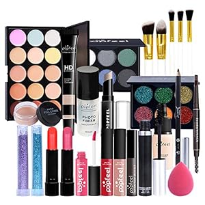 Juegos de Maquillaje para Mujer, Set de Maquillaje Profesional de 29 Piezas, Organizador de Maquillaje de Viaje Portátil…