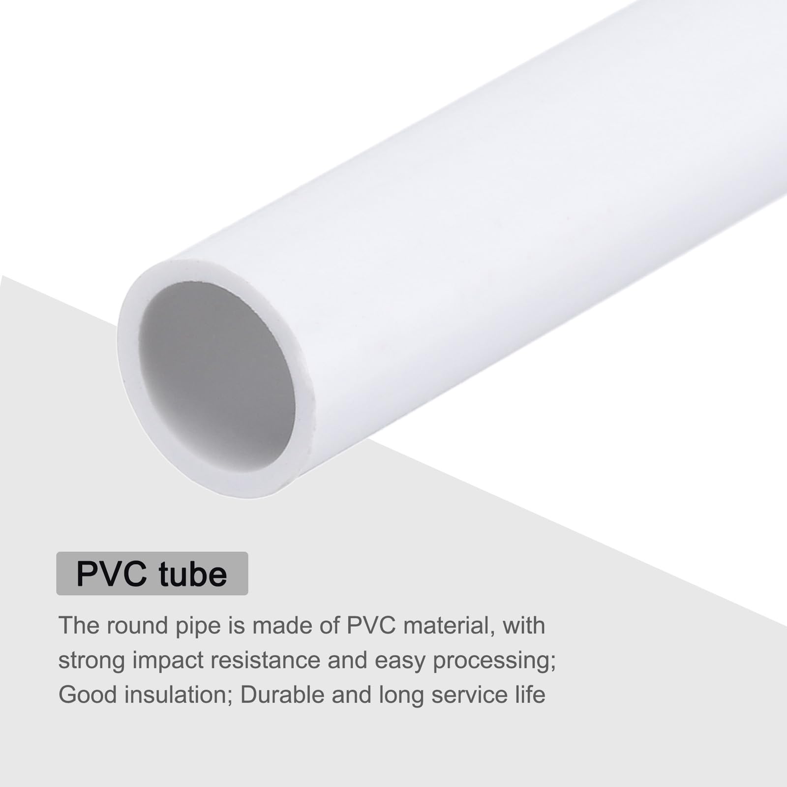 QUARKZMAN Tubo Rigido Rotondo in PVC 8mm ID 10mm OD 8" Lunghezza Bianco ad Alta Resistenza per Tubi d'Acqua, Artigianato, Guaina Cavi