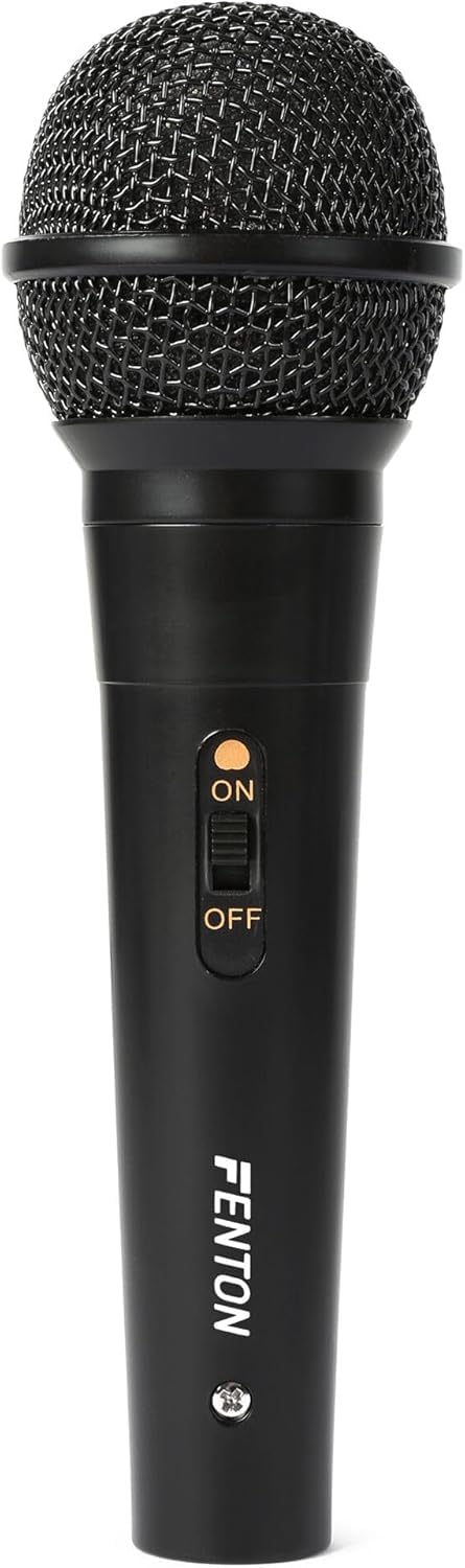 Fenton Track610 – Altavoz Bluetooth portátil 240W con micrófono con Cable, batería Recargable, Luces LED, USB, microSD, Altavoz portátil Potente Karaoke Machine, Modo Stereo Pairing, Color Negro
