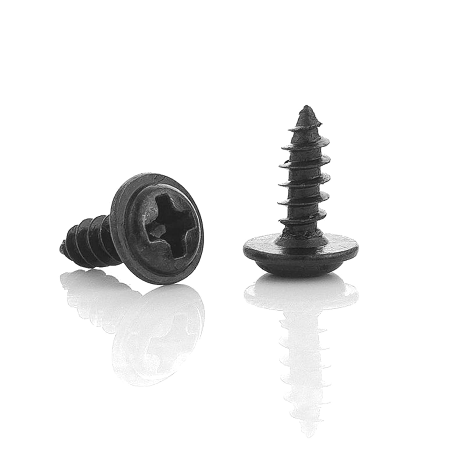 Tornillos autorroscantes Tornillos autorroscantes de cabeza redonda con ranura en de acero al carbono negro, M5 x 18 mm, 20-100 unidades, M1.2/M1.4/M1.5/M1.7/M2/M2.3/M2.5/M2.6/M3/M3.5/M4/M5(M2x12mm)