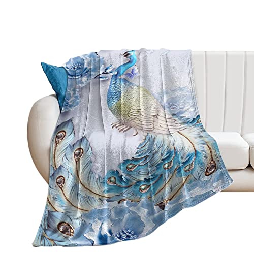 Couverture paon rustique en peluche, cadeau de pendaison crémaillère - 5