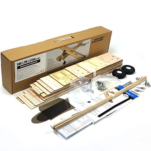 Avión RC de balsa Piper Cub J3 sin armar: kit de pasatiempos de 46 pulgadas 6