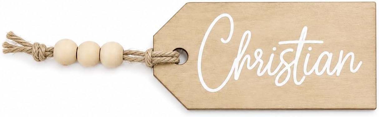 Beads Available, Personalized tags, Stocking tags personalized, Wooden Tags with beads, Wooden tags with holes, Personalized tags for gifts, Wooden name tags personalized, Party tags, Wooden name tags
