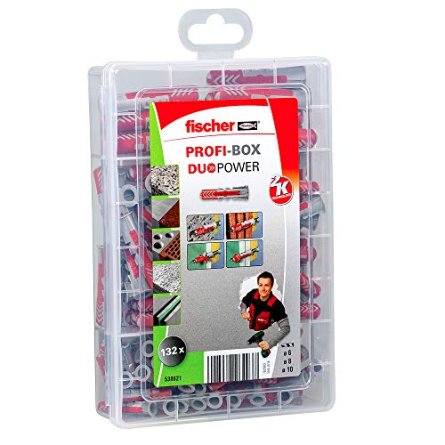 fischer 538621 tacos duopower, Rojo, Set de 132 Piezas