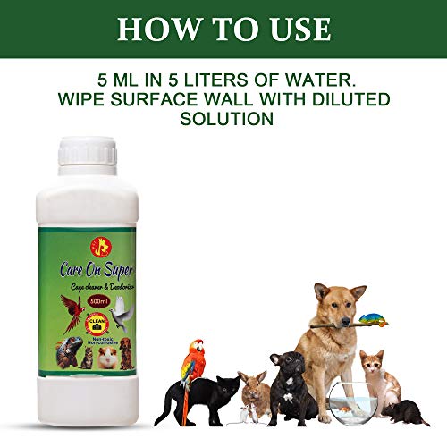 Image of Pet Care International (PCI) Care on Super || Cage Cleaner, Disinfectant || Provide Healthy & Clean Cage to Birds, Dog, Cat, Hamster, Rabbit, Guinea Pig, Reptiles, Iguana (500ML, Care on Super)