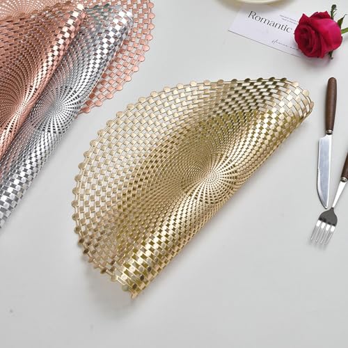 Set de table de qualité supérieure KnSam en PVC doré résistant 38cm - 3