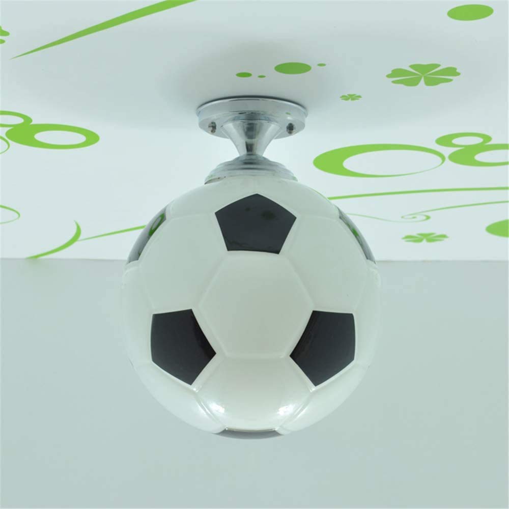 Luminaire Chambre Ado Garcon Lampe Plafonnier Football Noir et Blanc LED Enfant