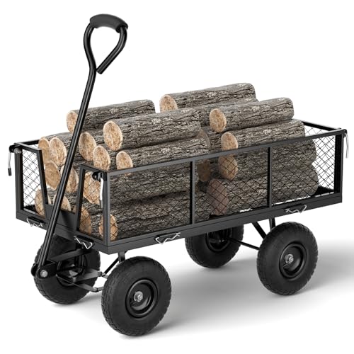 Garden Cart Utility Wagon Heavy Duty Garden Wagon Cart 660 lbs Yarn Cart Wagon Steel Mesh 10