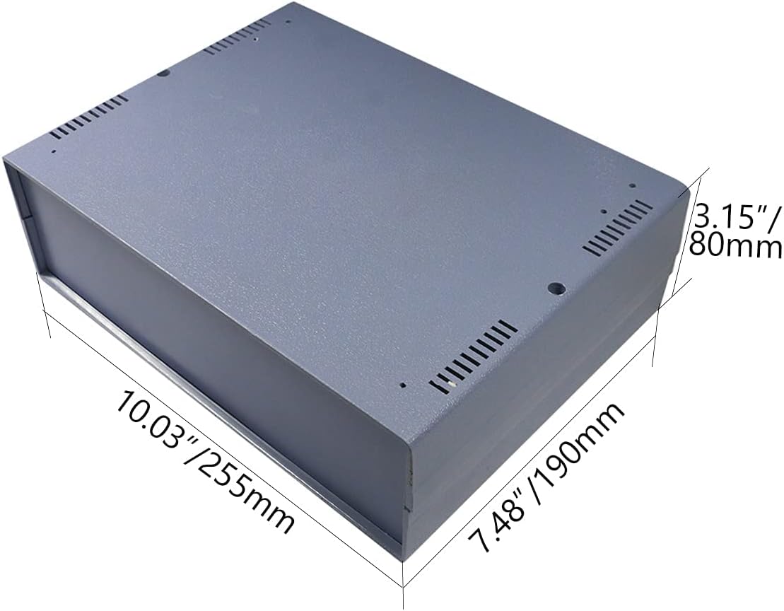 Heyiarbeit ABS Dustproof Electronic Junction Box Gray Plastic Enclosure Project Box for DIY Electronic Projects 10.04"x7.48"x3.15" 1Pcs