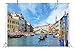 BELECO 7x5ft Fabric Venice Italy Backdrop Gondola Near to Famous Rialto Bridge in Venice Photography Backdrop for Italian Party Decorations Adult Game Birthday Photoshoot Photo Background Props