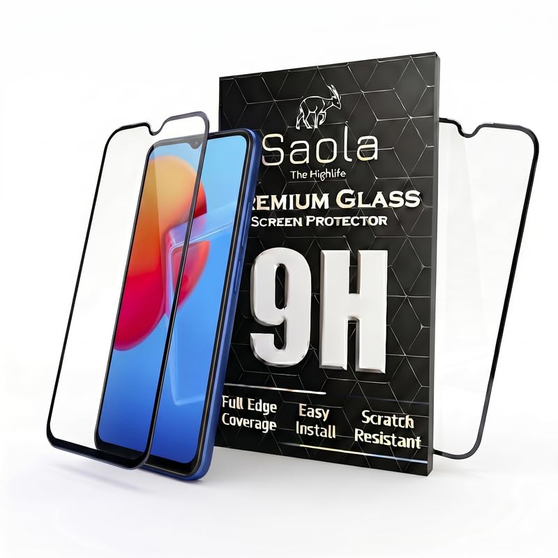 Image of Saola HD+ Oleophobic Tempered Glass Screen Protector For Vivo Y51 (Pack Of 2) with Free Installation Kit. Full screen Coverage - 6.58 inch