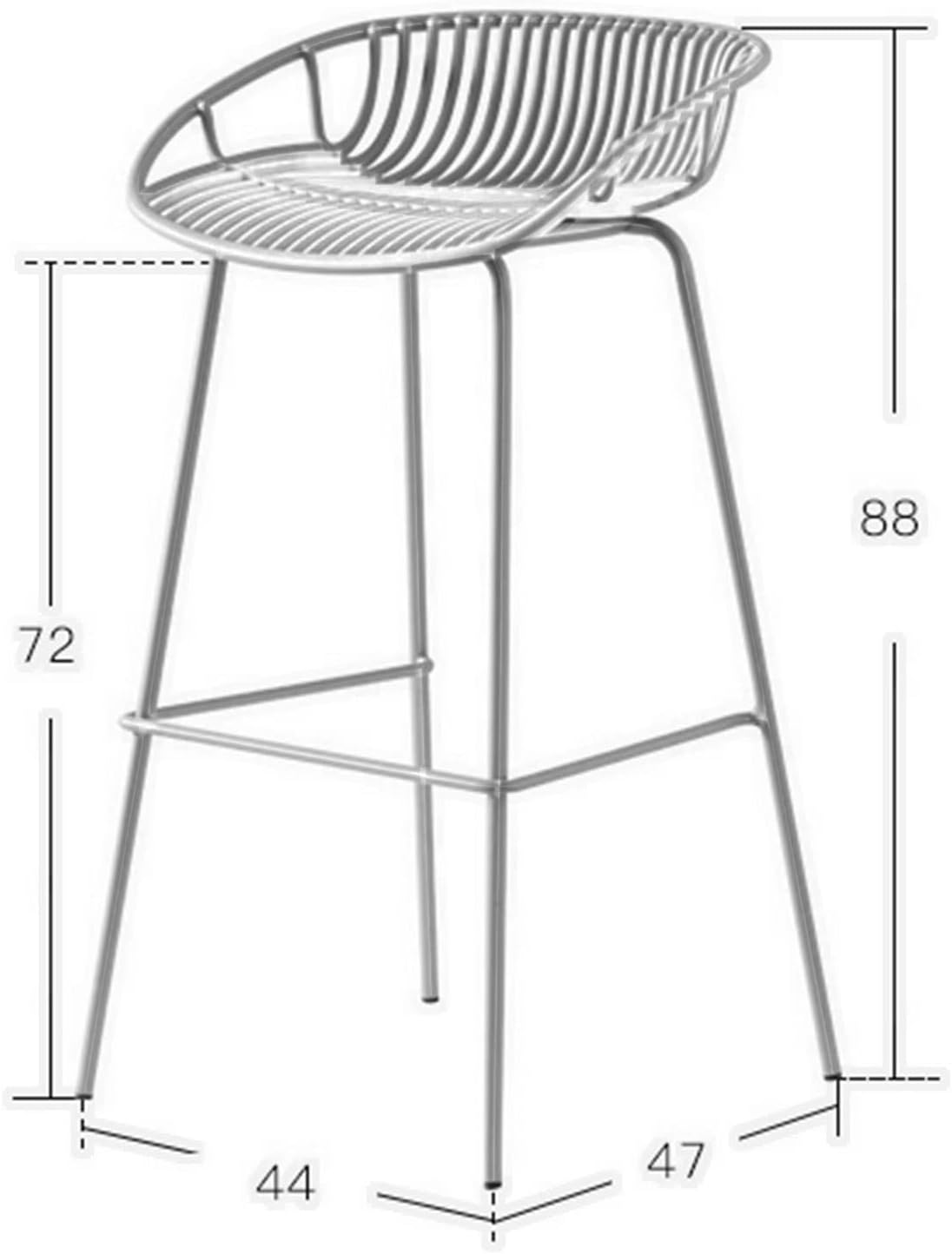Counter Height Bar Stool Armless Fixed Height High Chairs Kitchen Dining Cafe Chair with 300lb Capacity for Kitchen, Recreation Room or Game Room, Set of 2