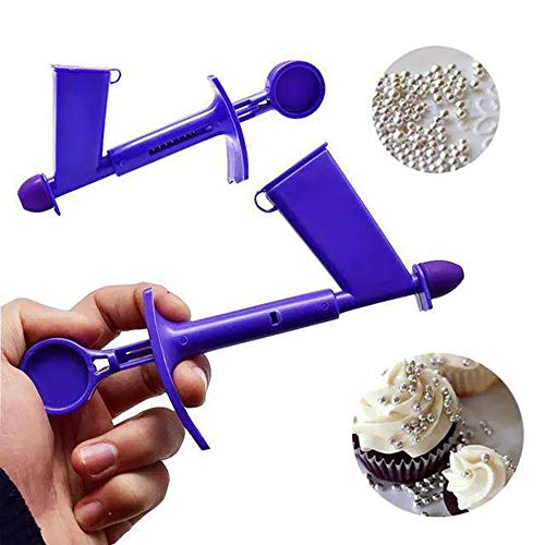 Decdeal ?Aplicador de p閞ola com ponta de silicone para decora玢o de bolos, ferramenta de bolinhas de