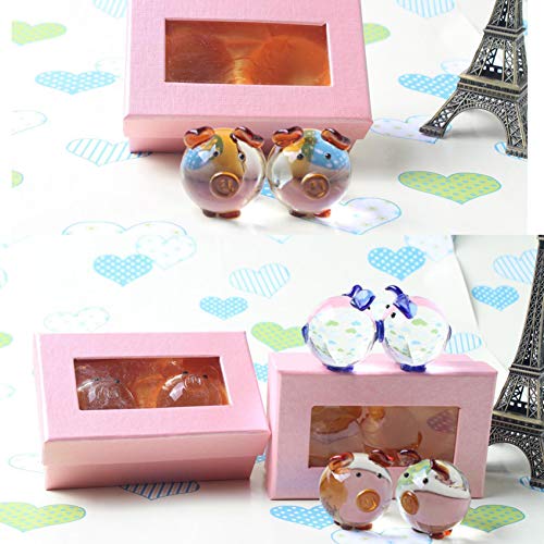 Jaswass Crystal Pig Figurine Set Of 2 Mini Animal Collectible Statue Perfet For Decoration With Gift Box (Yellow) #TOP1