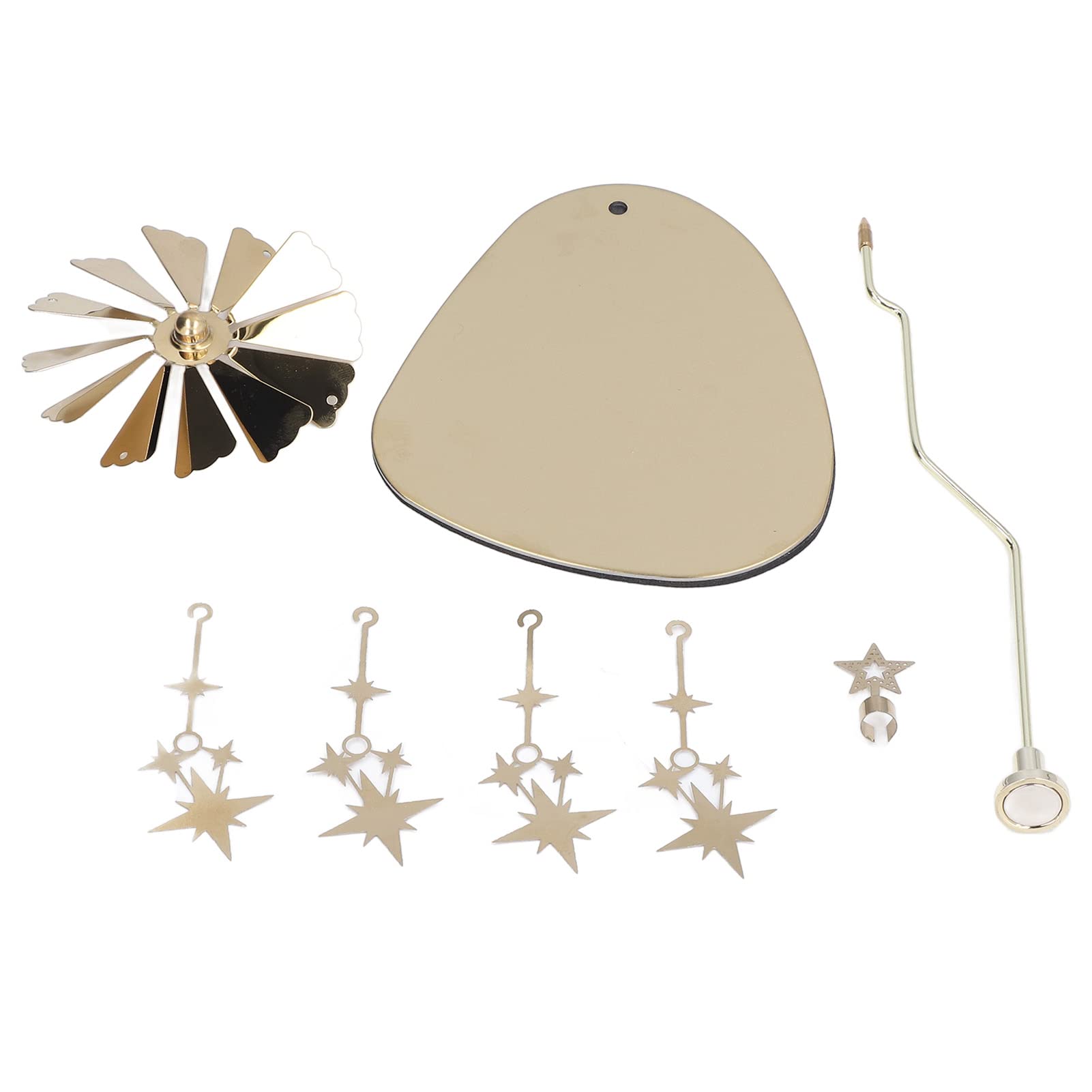 Candle Holder, Rotating Candle Holder, Round Plate Romantic European Stainless Steel Aromatherapy Candle Holder, Candlestick Holders Gold Star (No Candle Cup)